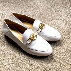 Michael Kors brand white loafers